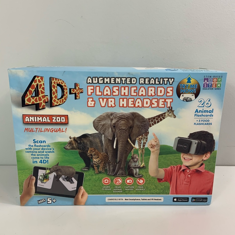 Brand New 4D+ VR Safari Headset & Flashcards